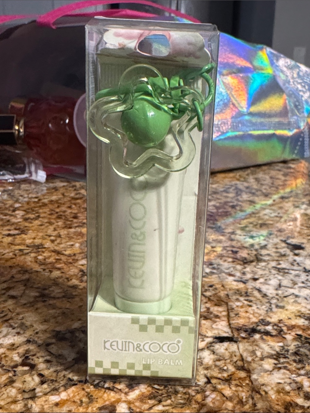 Kevin & Coco Green Lip Balm with Decorative Charm